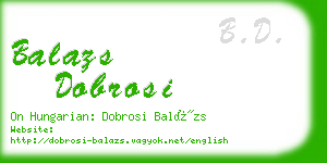 balazs dobrosi business card